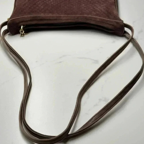 Bally Brown Suede Quilted Leather Shoulder Bag Vintage - Picture 6 of 13